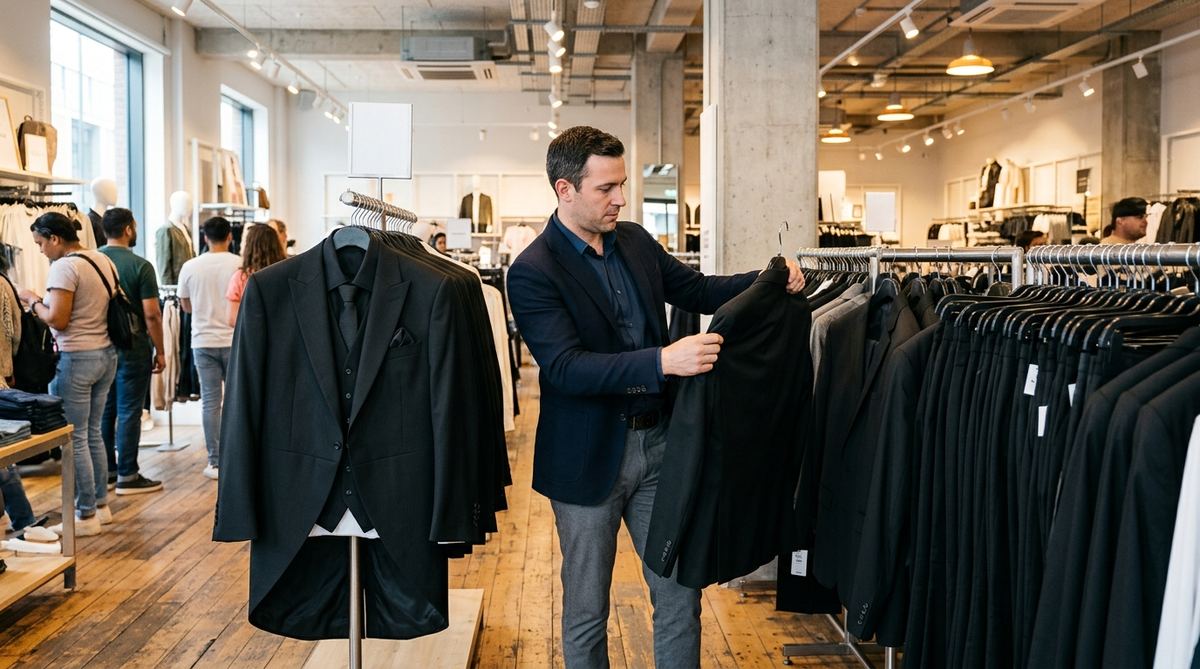 ファストファッションの黒スーツ