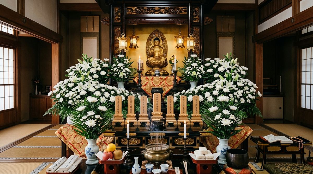 仏式葬儀の祭壇