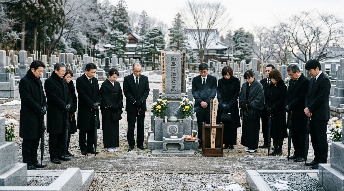 真冬の屋外法要