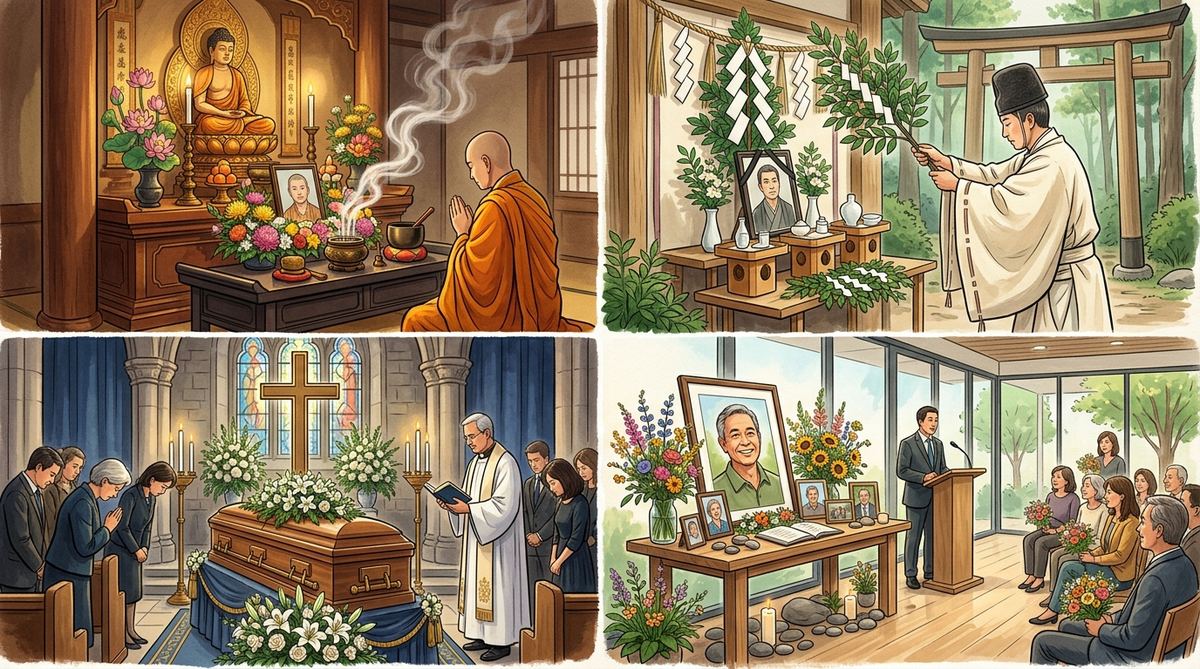 宗教別の葬儀スタイル